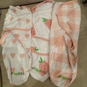 3 EUC Ziggy baby swaddles